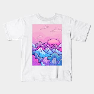 Pink clouds peaks Kids T-Shirt